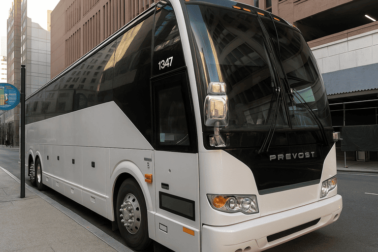 a Charter Bus Rental Fontana coach bus