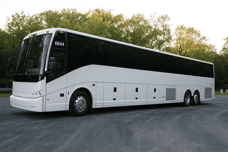 exterior of Charter Bus Rental Fontana coach bus