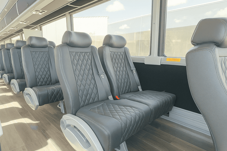 interior of Charter Bus Rental Fontana charter bus